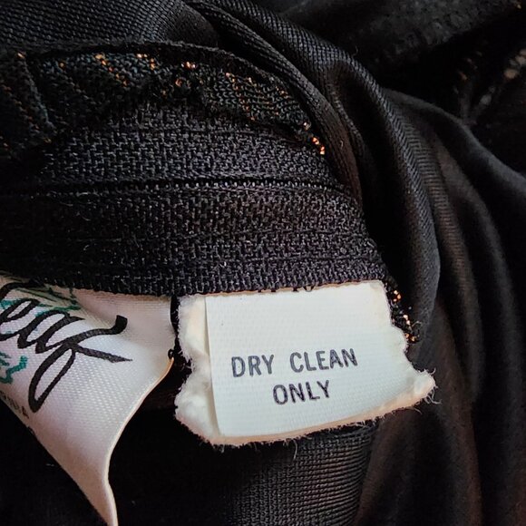 New Leaf California By Samir Dress Womens Size S Metallic Black Gold Ruched Vtg - Picture 5 of 5